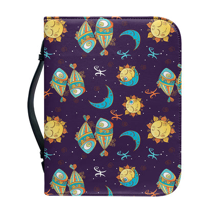 Cute Cartoon Pisces Pattern Print Leather Bible Cover