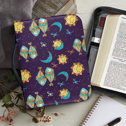 Cute Cartoon Pisces Pattern Print Leather Bible Cover