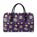 Cute Cartoon Pisces Pattern Print Leather Duffel Bag
