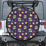 Cute Cartoon Pisces Pattern Print Leather Spare Tire Cover