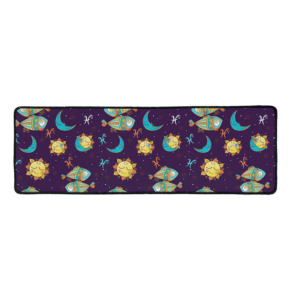 Cute Cartoon Pisces Pattern Print Long Kitchen Mat