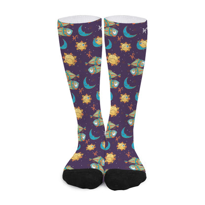 Cute Cartoon Pisces Pattern Print Long Socks