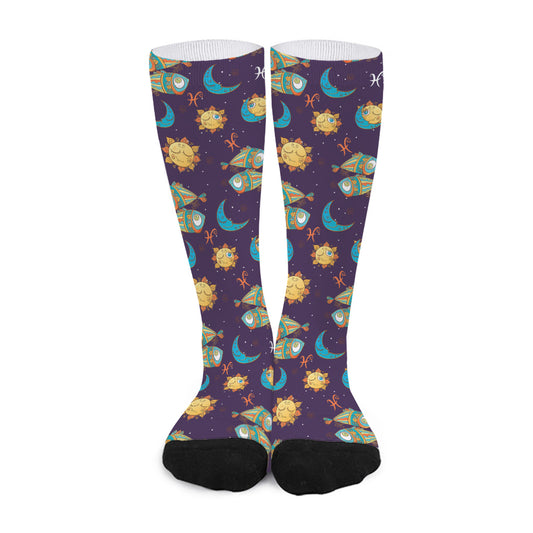 Cute Cartoon Pisces Pattern Print Long Socks