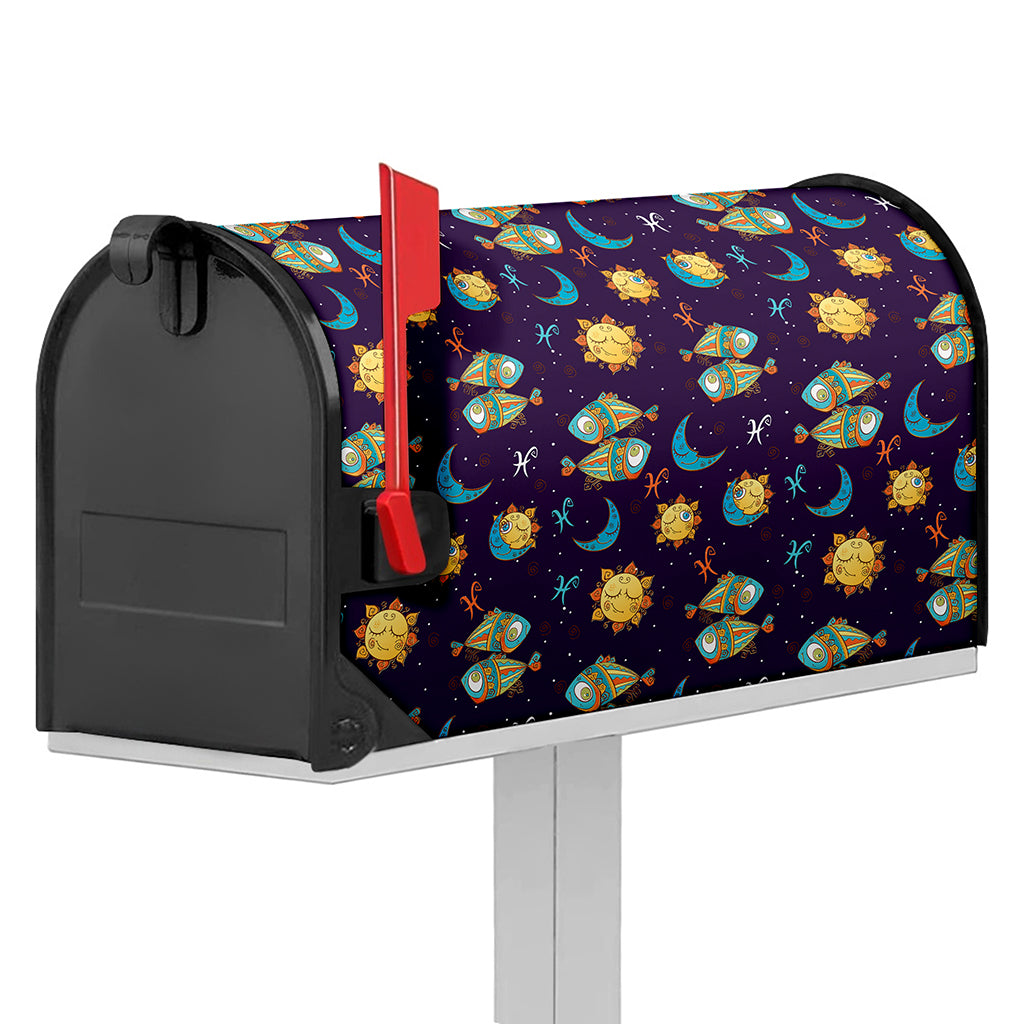 Cute Cartoon Pisces Pattern Print Mailbox Cover