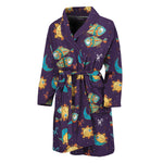 Cute Cartoon Pisces Pattern Print Men's Bathrobe