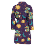 Cute Cartoon Pisces Pattern Print Men's Bathrobe