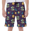 Cute Cartoon Pisces Pattern Print Men's Beach Shorts