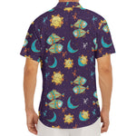 Cute Cartoon Pisces Pattern Print Men's Deep V-Neck Shirt