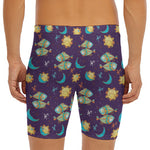 Cute Cartoon Pisces Pattern Print Men's Long Boxer Briefs