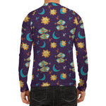 Cute Cartoon Pisces Pattern Print Men's Long Sleeve Rash Guard
