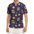 Cute Cartoon Pisces Pattern Print Men's Short Sleeve Rash Guard