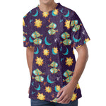 Cute Cartoon Pisces Pattern Print Men's Velvet T-Shirt