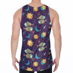 Cute Cartoon Pisces Pattern Print Men's Velvet Tank Top