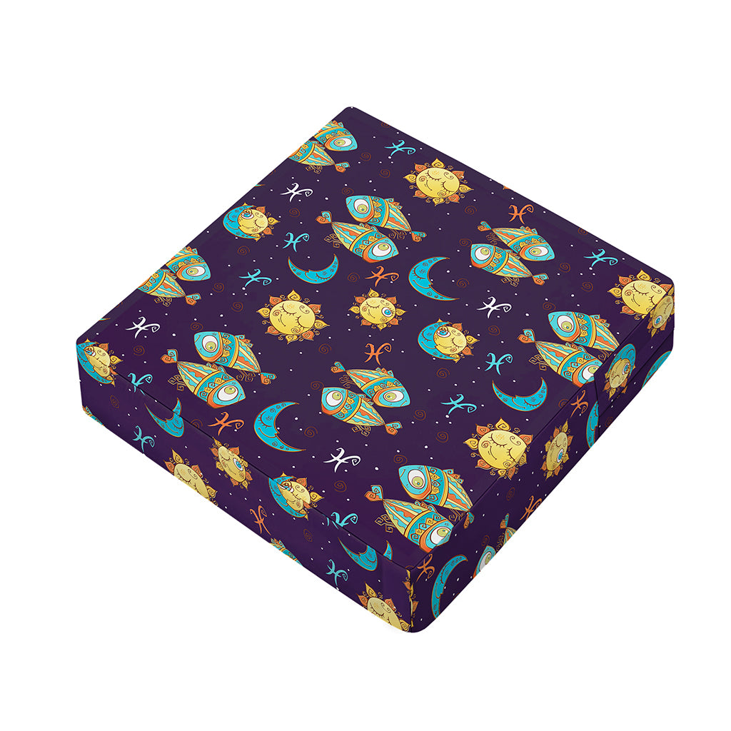 Cute Cartoon Pisces Pattern Print Outdoor Seat Cushion Cover