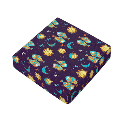 Cute Cartoon Pisces Pattern Print Outdoor Seat Cushion Cover