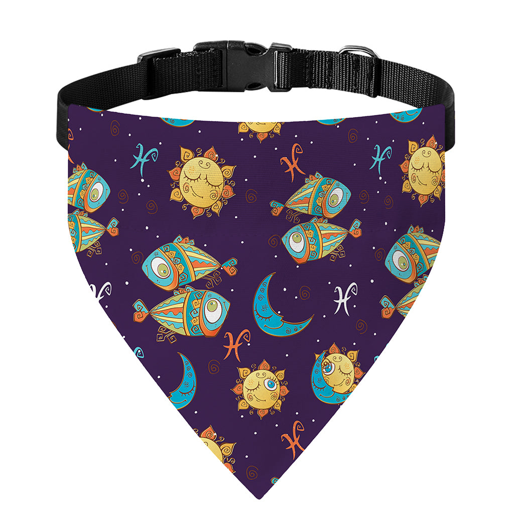 Cute Cartoon Pisces Pattern Print Over The Collar Dog Bandana