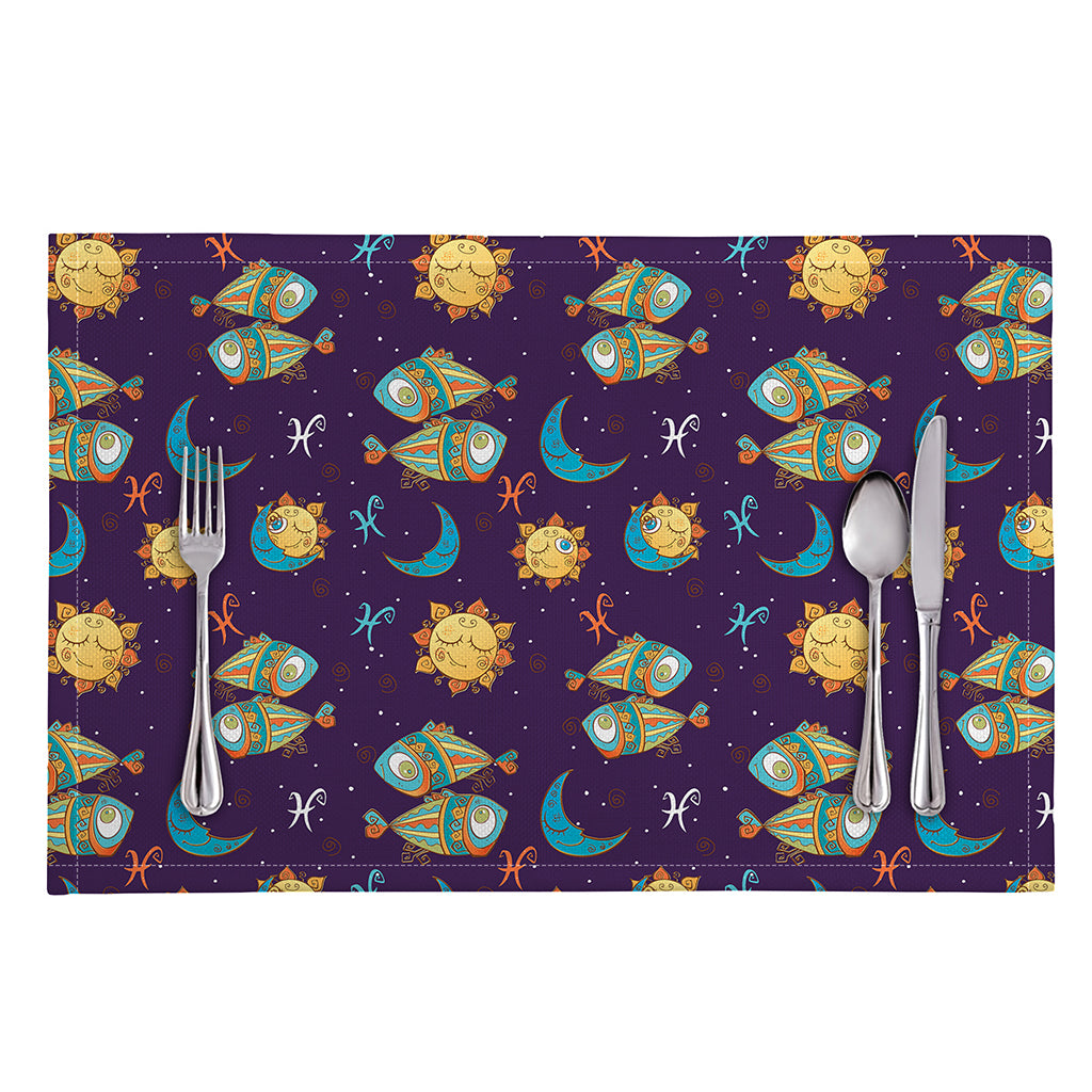 Cute Cartoon Pisces Pattern Print Placemat