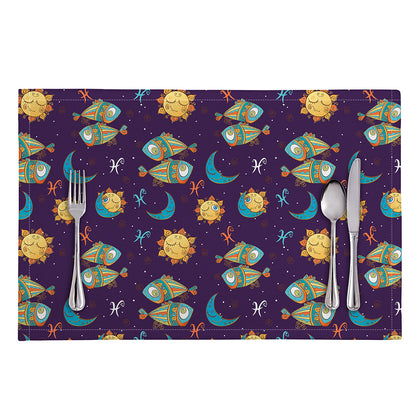 Cute Cartoon Pisces Pattern Print Placemat