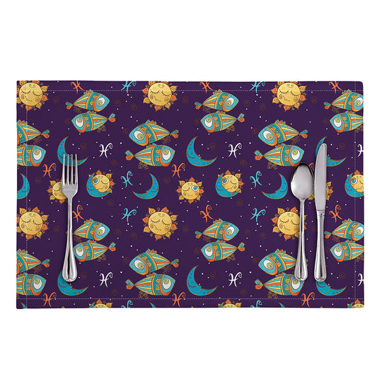 Cute Cartoon Pisces Pattern Print Placemat