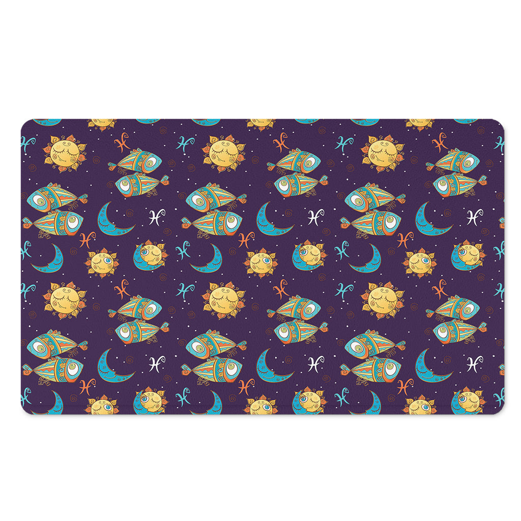 Cute Cartoon Pisces Pattern Print Polyester Doormat