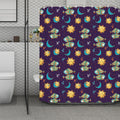 Cute Cartoon Pisces Pattern Print Polyester Shower Curtain