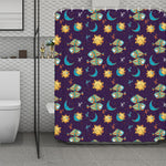 Cute Cartoon Pisces Pattern Print Polyester Shower Curtain