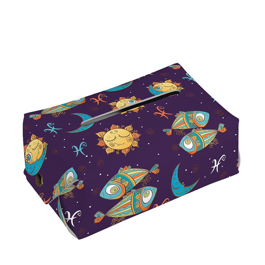 Cute Cartoon Pisces Pattern Print Rectangle Tissue Box Cover