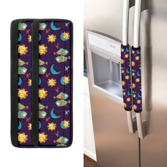 Cute Cartoon Pisces Pattern Print Refrigerator Handle Covers