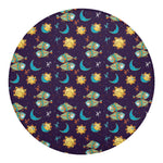 Cute Cartoon Pisces Pattern Print Round Blanket