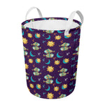 Cute Cartoon Pisces Pattern Print Round Laundry Basket