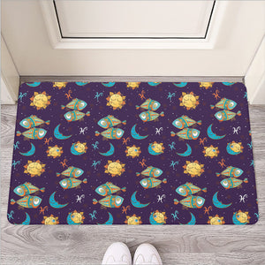 Cute Cartoon Pisces Pattern Print Rubber Doormat