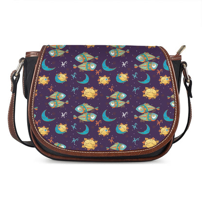 Cute Cartoon Pisces Pattern Print Saddle Bag