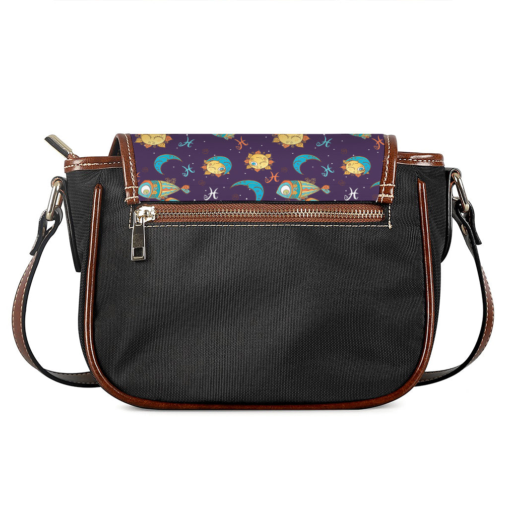 Cute Cartoon Pisces Pattern Print Saddle Bag