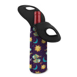 Cute Cartoon Pisces Pattern Print Single Neoprene Wine Tote