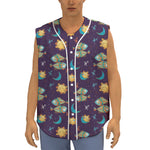 Cute Cartoon Pisces Pattern Print Sleeveless Baseball Jersey