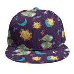 Cute Cartoon Pisces Pattern Print Snapback Cap