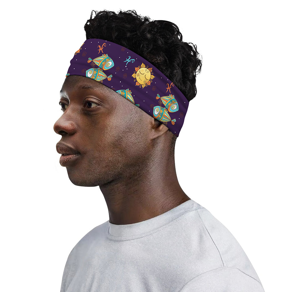Cute Cartoon Pisces Pattern Print Sports Headband