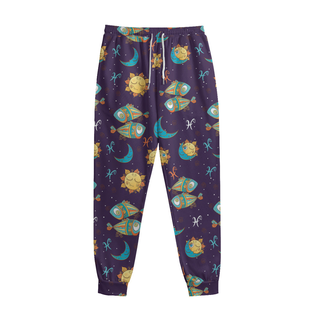 Cute Cartoon Pisces Pattern Print Sweatpants