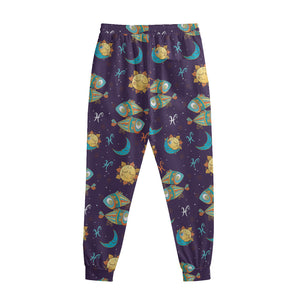 Cute Cartoon Pisces Pattern Print Sweatpants