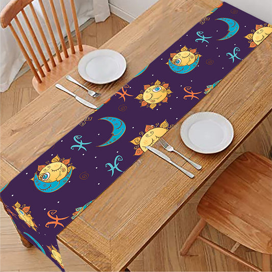 Cute Cartoon Pisces Pattern Print Table Runner