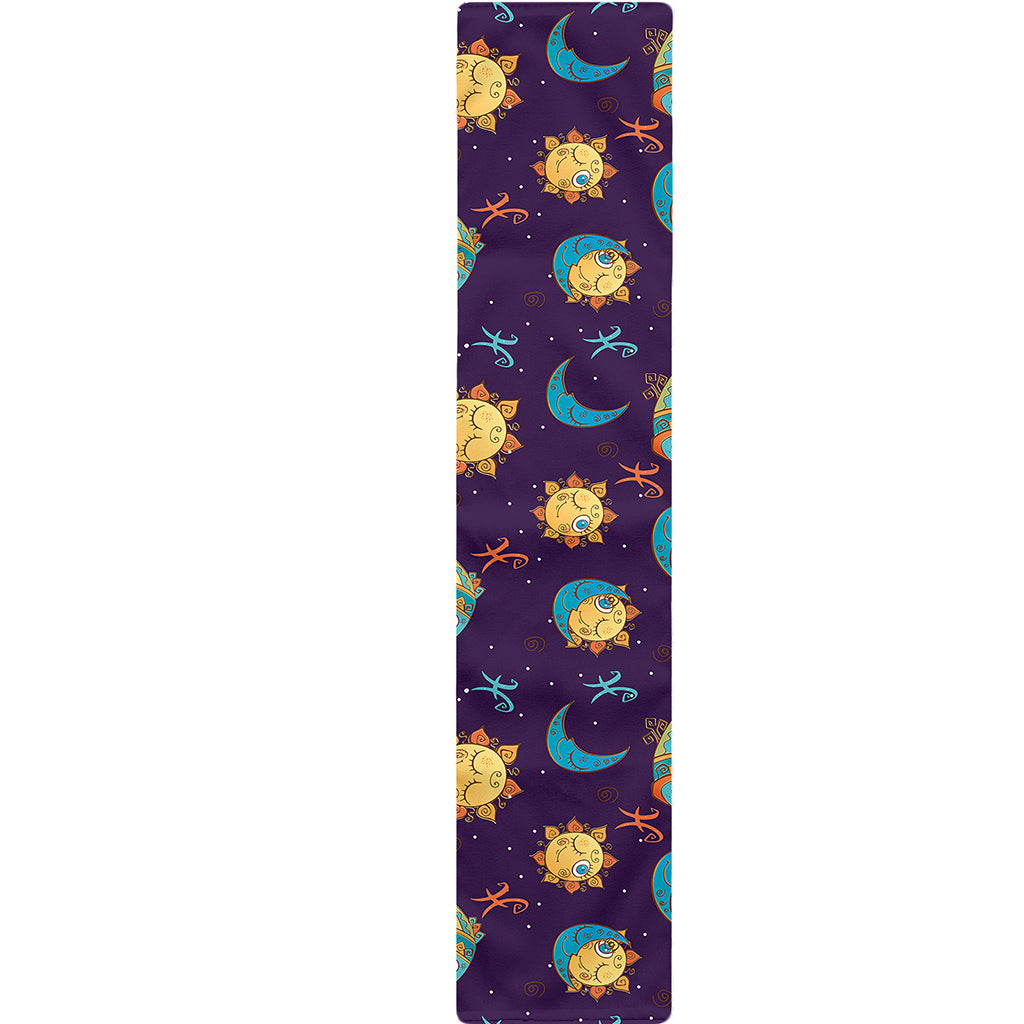 Cute Cartoon Pisces Pattern Print Table Runner