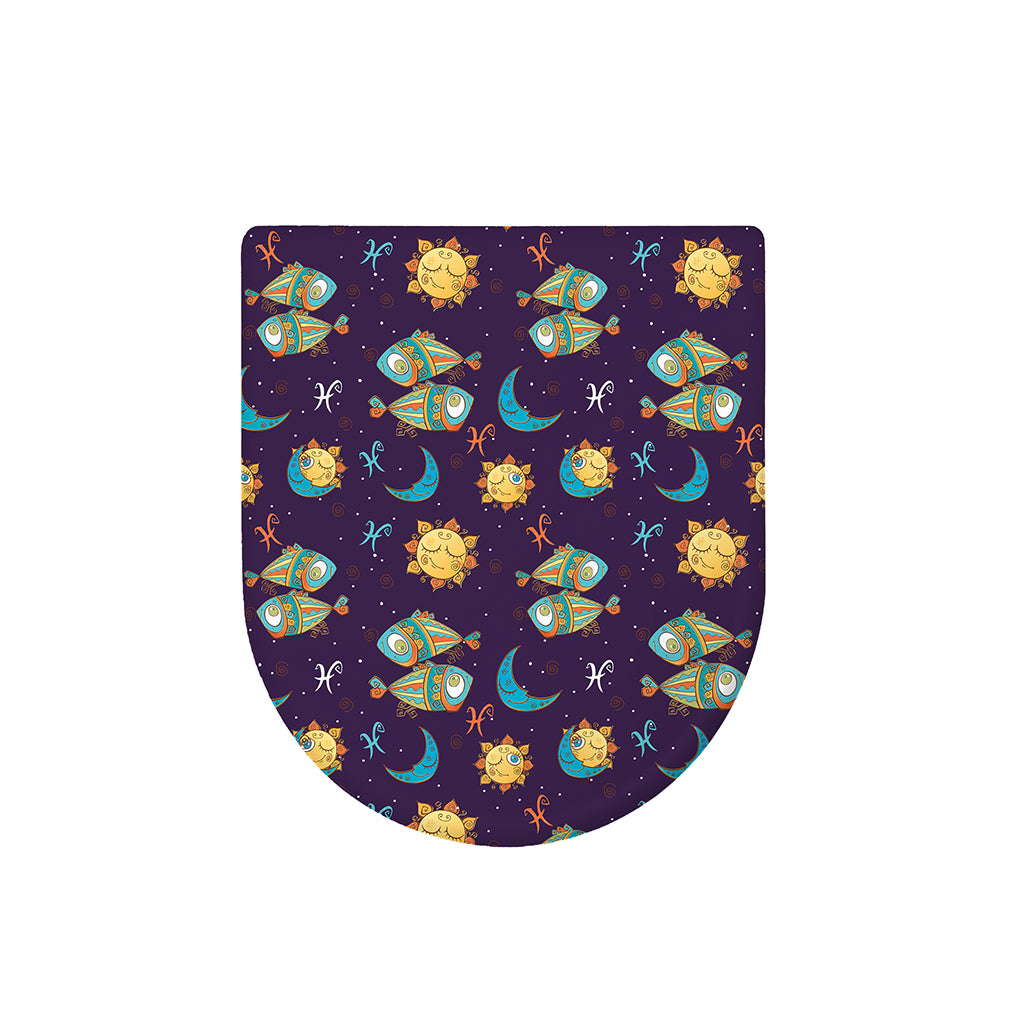 Cute Cartoon Pisces Pattern Print Toilet Lid Cover