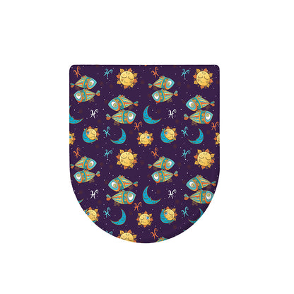 Cute Cartoon Pisces Pattern Print Toilet Lid Cover