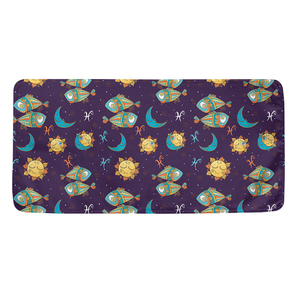 Cute Cartoon Pisces Pattern Print Towel