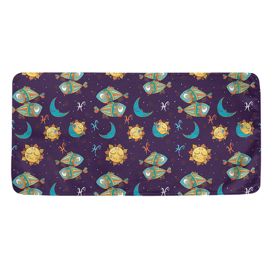 Cute Cartoon Pisces Pattern Print Towel