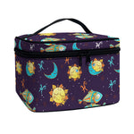 Cute Cartoon Pisces Pattern Print Travel Makeup Bag
