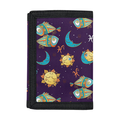 Cute Cartoon Pisces Pattern Print Trifold Wallet