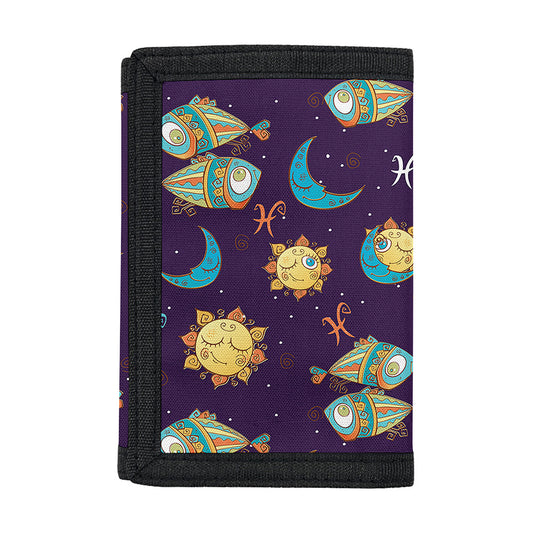Cute Cartoon Pisces Pattern Print Trifold Wallet