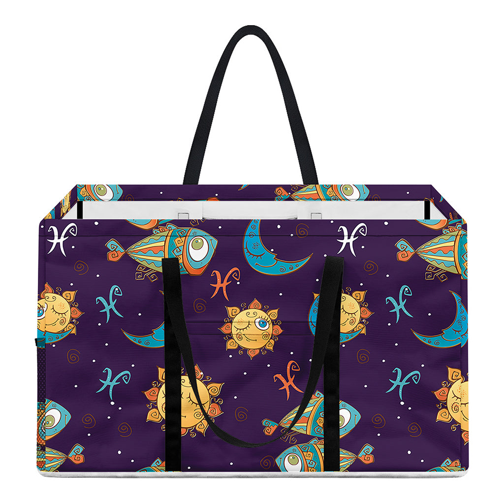 Cute Cartoon Pisces Pattern Print Utility Tote Bag
