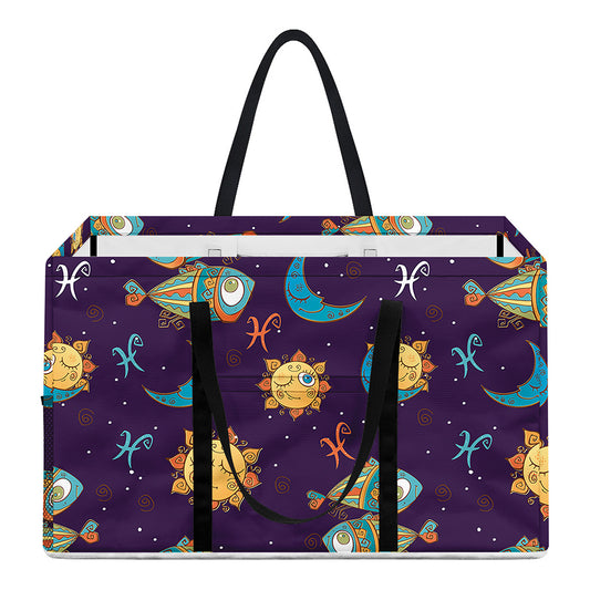 Cute Cartoon Pisces Pattern Print Utility Tote Bag